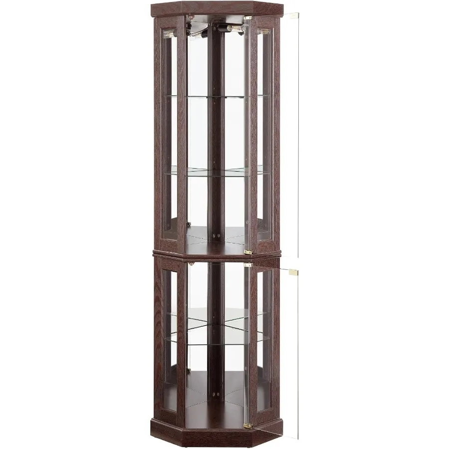 Storage & Organization - Oturma Odası için Aydınlatmalı Köşe Dolabı: